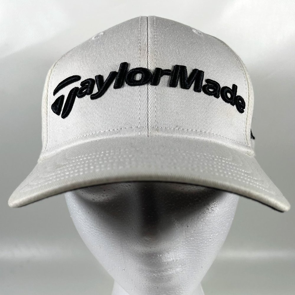 TaylorMade WHITE Tour Fitted Golf Hat w/SLDRS logo stretch fit L/XL